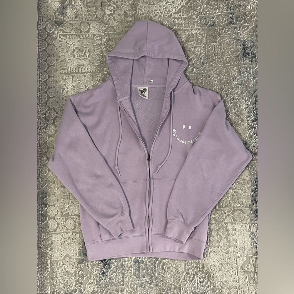 Pacific & CO. - Purple hooded zip up with small graphic - Size S